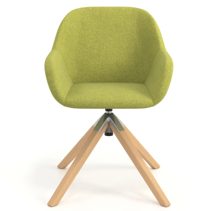 Sedia riunioni Greta, base in legno girevole