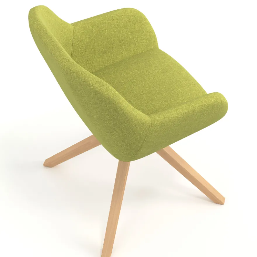 Sedia riunioni Greta, base in legno girevole