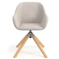 Sedia riunioni Greta, base in legno girevole