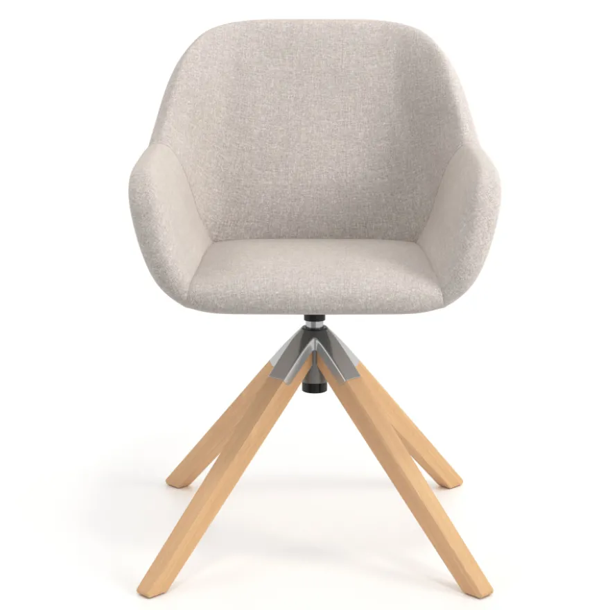 Sedia riunioni Greta, base in legno girevole