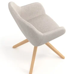 Sedia riunioni Greta, base in legno girevole