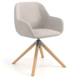 Sedia riunioni Greta, base in legno girevole
