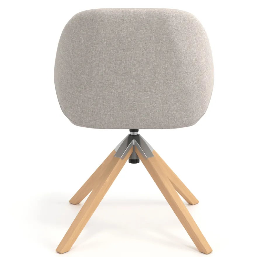 Sedia riunioni Greta, base in legno girevole