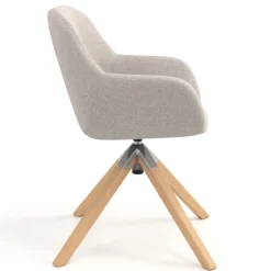 Sedia riunioni Greta, base in legno girevole
