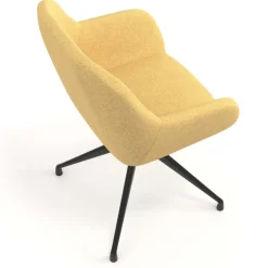 Sedia riunioni imbottita Greta, base in alluminio