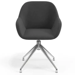Sedia riunioni imbottita Greta, base in alluminio