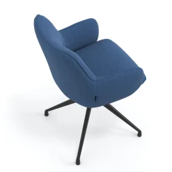 Sedia riunioni imbottita Nora, base in alluminio