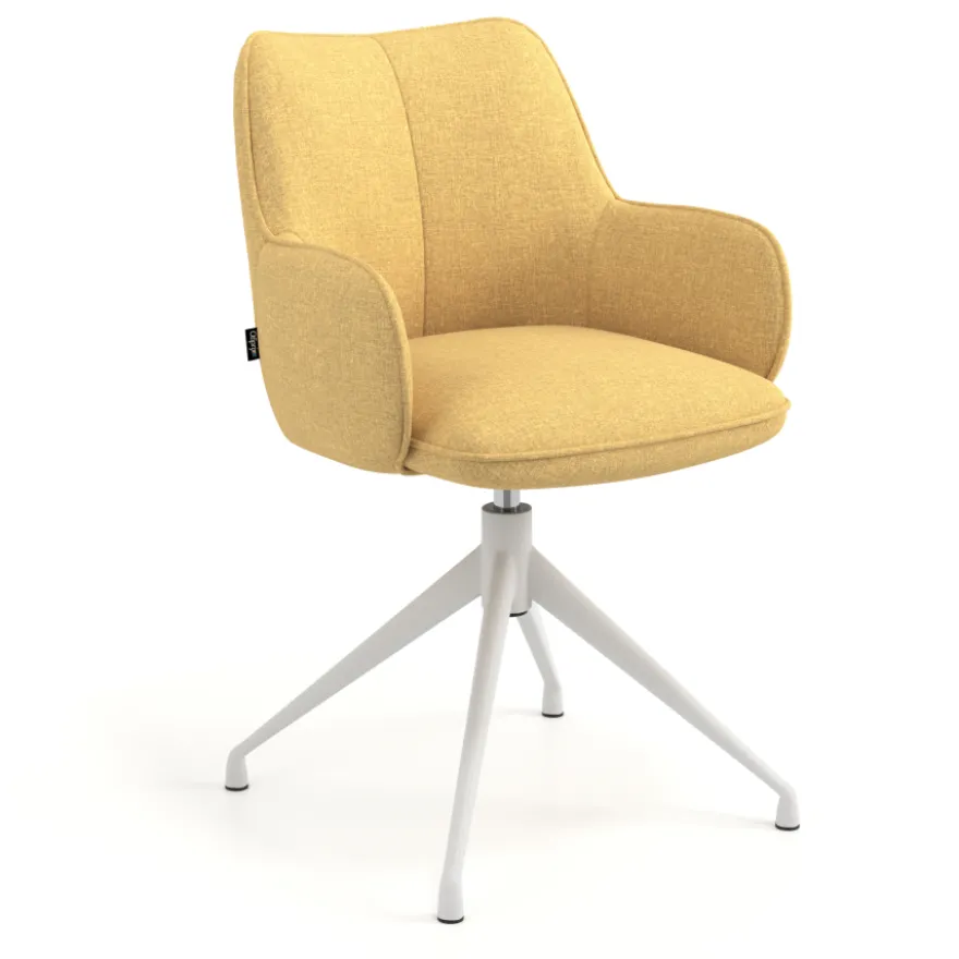Sedia riunioni imbottita Nora, base in alluminio