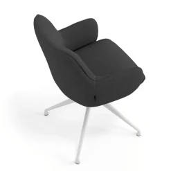 Sedia riunioni imbottita Nora, base in alluminio