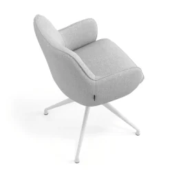 Sedia riunioni imbottita Nora, base in alluminio