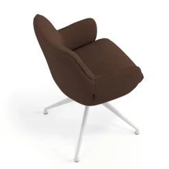 Sedia riunioni imbottita Nora, base in alluminio