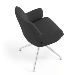 Sedia riunioni imbottita Nora, base in alluminio