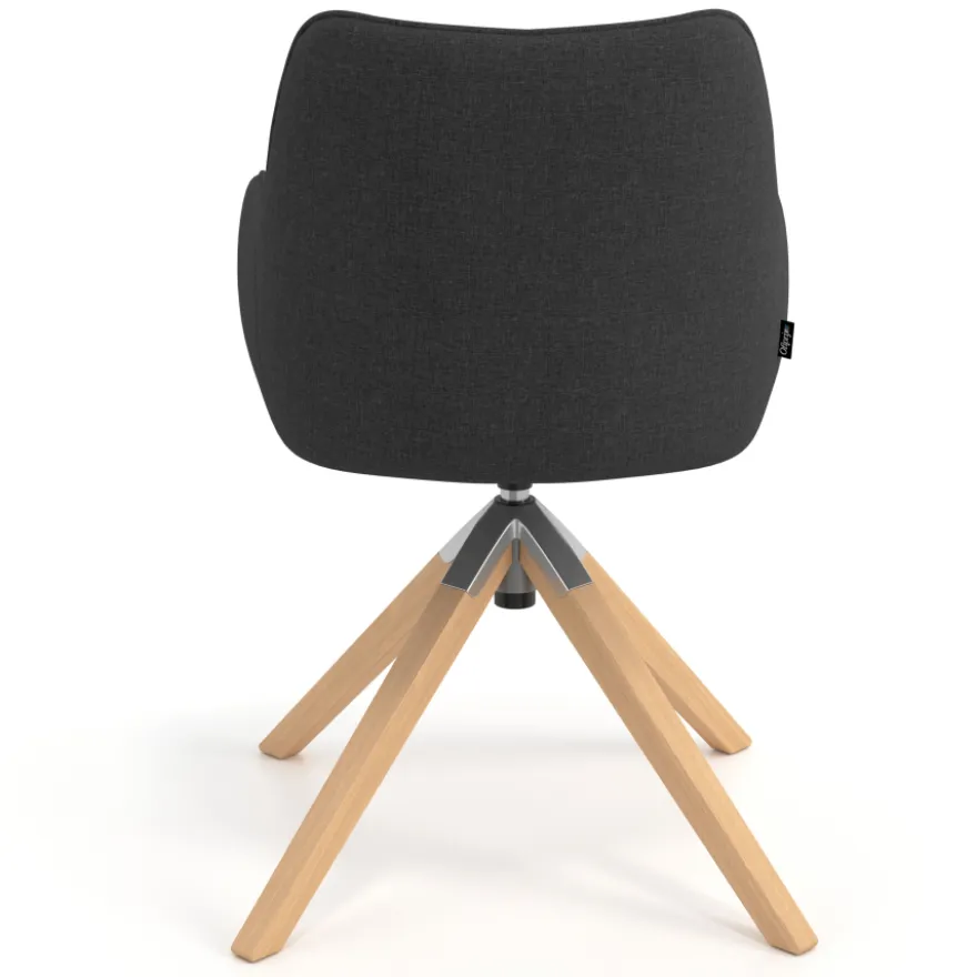 Sedia riunioni Nora, base in legno girevole