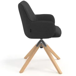 Sedia riunioni Nora, base in legno girevole