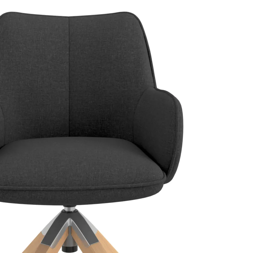 Sedia riunioni Nora, base in legno girevole