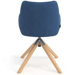 Sedia riunioni Nora, base in legno girevole