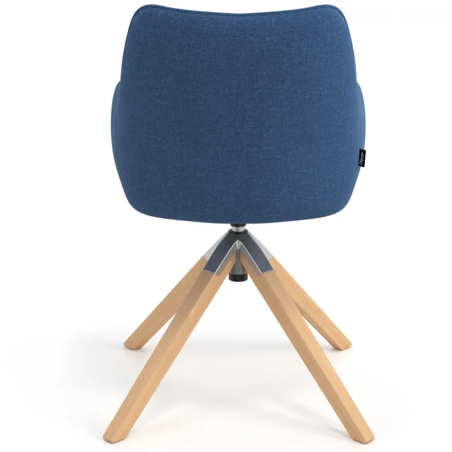 Sedia riunioni Nora, base in legno girevole