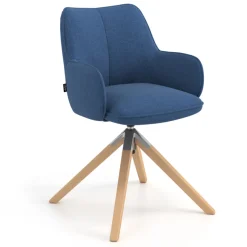 Sedia riunioni Nora, base in legno girevole