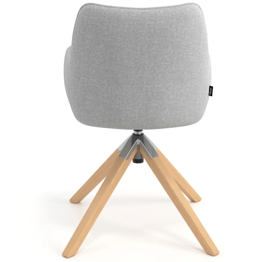 Sedia riunioni Nora, base in legno girevole
