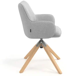 Sedia riunioni Nora, base in legno girevole