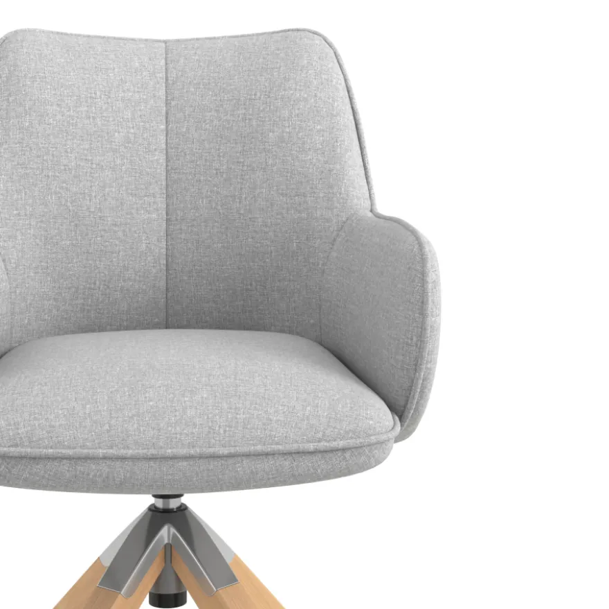 Sedia riunioni Nora, base in legno girevole