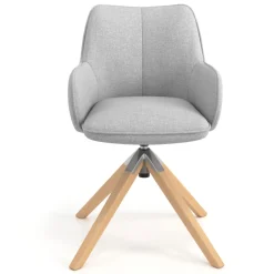 Sedia riunioni Nora, base in legno girevole
