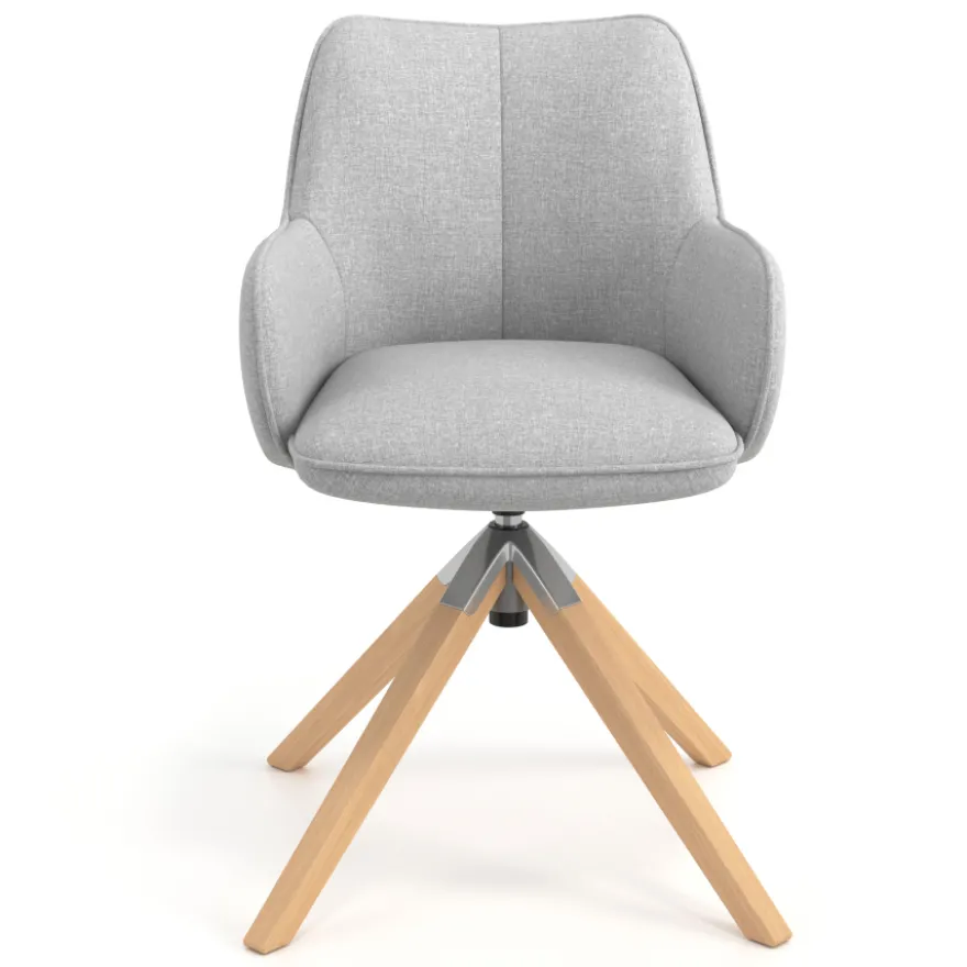 Sedia riunioni Nora, base in legno girevole