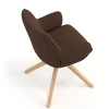 Sedia riunioni Nora, base in legno girevole
