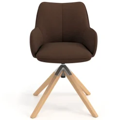 Sedia riunioni Nora, base in legno girevole