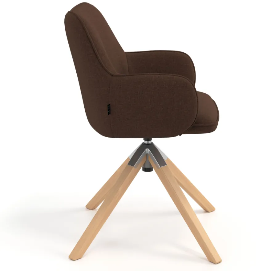 Sedia riunioni Nora, base in legno girevole