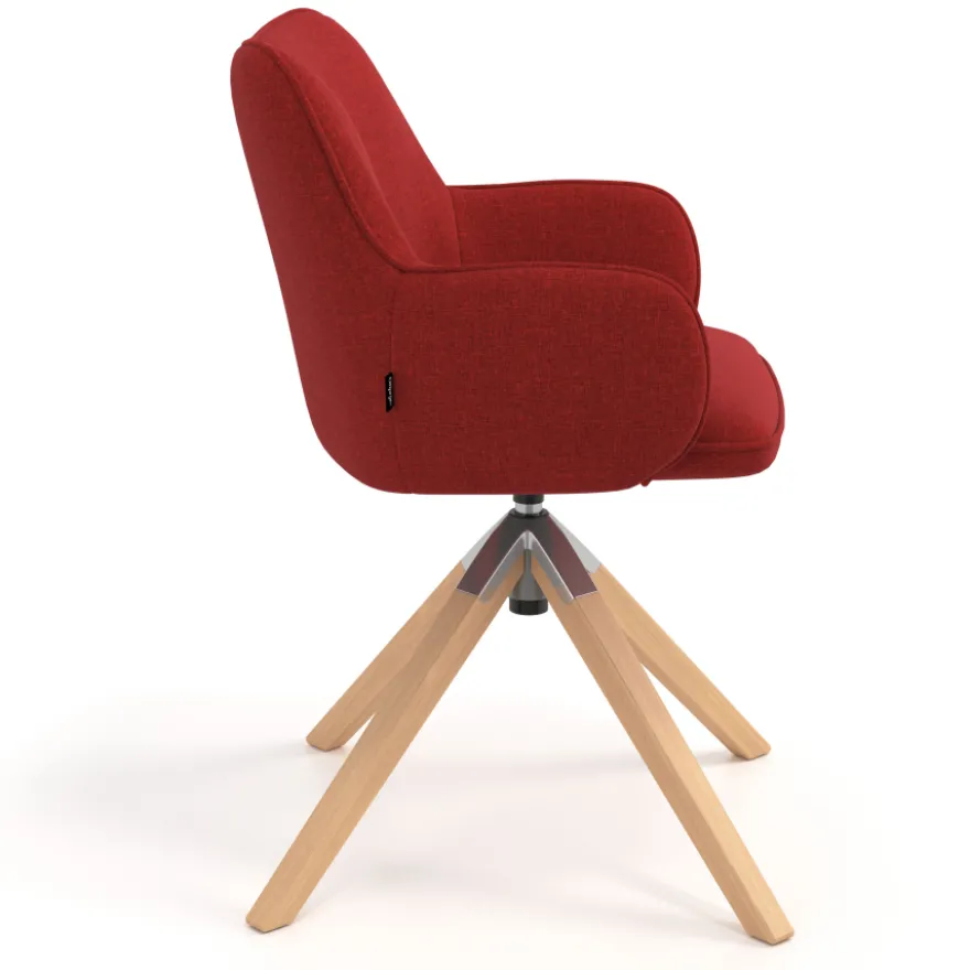 Sedia riunioni Nora, base in legno girevole