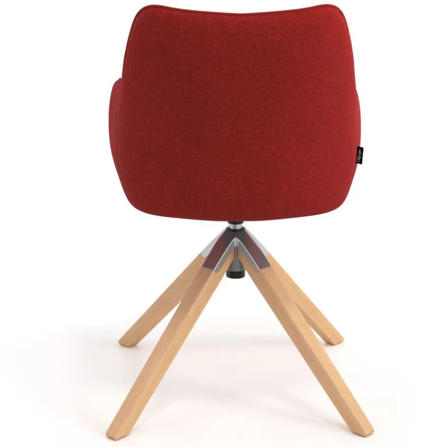 Sedia riunioni Nora, base in legno girevole