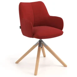 Sedia riunioni Nora, base in legno girevole