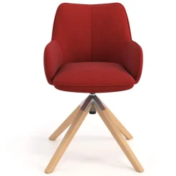 Sedia riunioni Nora, base in legno girevole
