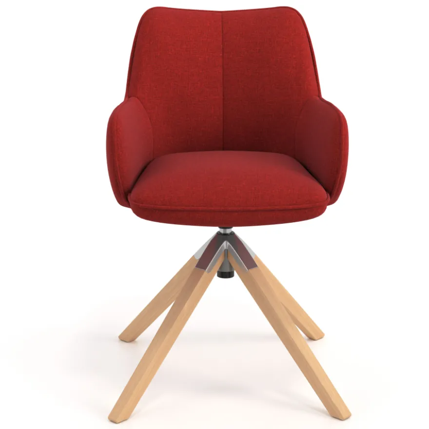 Sedia riunioni Nora, base in legno girevole