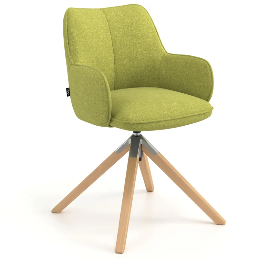 Sedia riunioni Nora, base in legno girevole
