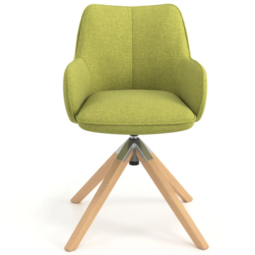 Sedia riunioni Nora, base in legno girevole