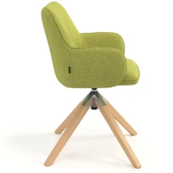 Sedia riunioni Nora, base in legno girevole