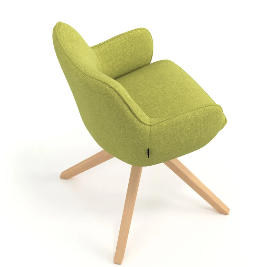 Sedia riunioni Nora, base in legno girevole