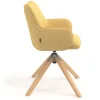 Sedia riunioni Nora, base in legno girevole