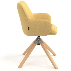 Sedia riunioni Nora, base in legno girevole