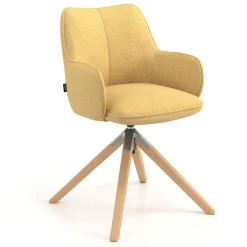 Sedia riunioni Nora, base in legno girevole