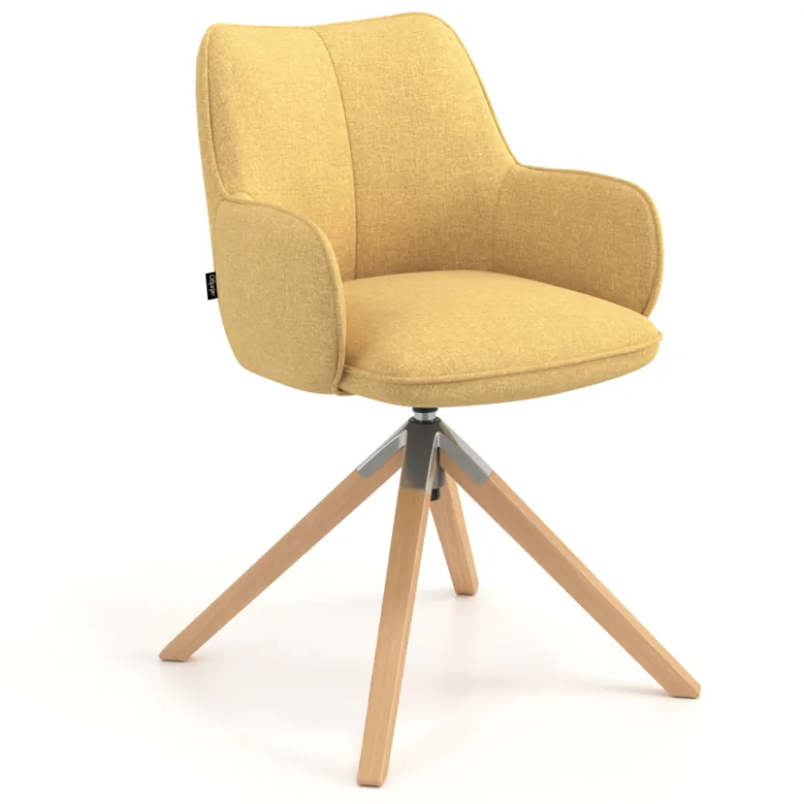Sedia riunioni Nora, base in legno girevole