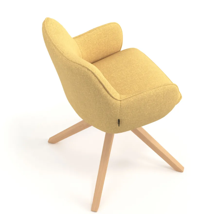 Sedia riunioni Nora, base in legno girevole