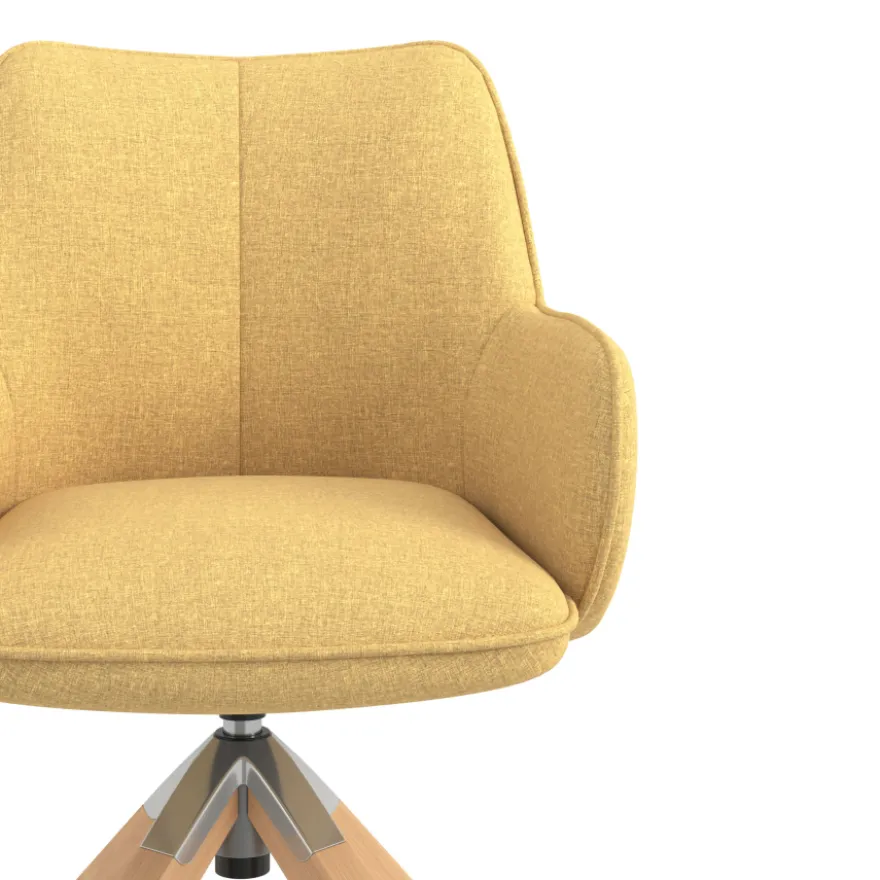 Sedia riunioni Nora, base in legno girevole