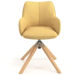 Sedia riunioni Nora, base in legno girevole