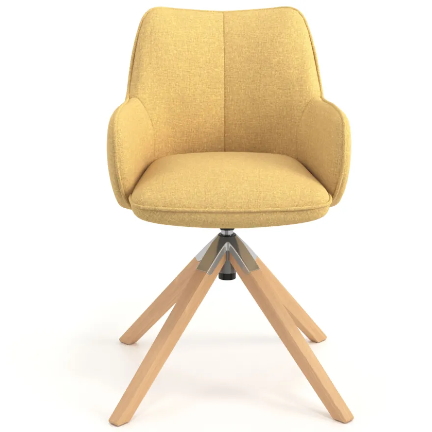 Sedia riunioni Nora, base in legno girevole