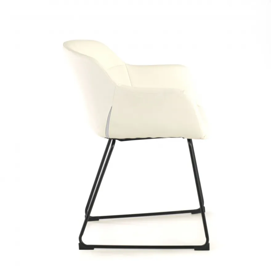 Sedia Sala Attesa Ores, Cantilever, Sedile Imbottito, Pelle
