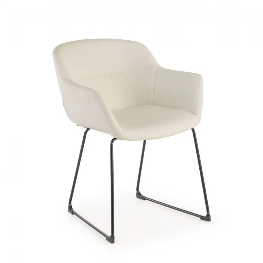 Sedia Sala Attesa Ores, Cantilever, Sedile Imbottito, Pelle