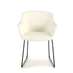 Sedia Sala Attesa Ores, Cantilever, Sedile Imbottito, Pelle
